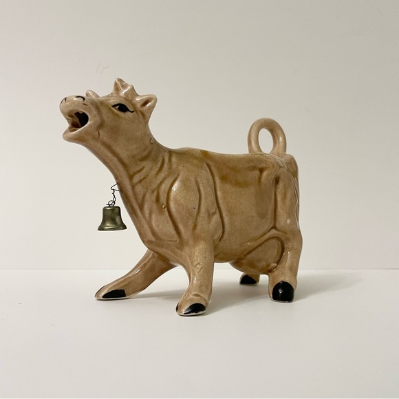 Vintage Ceramic Cow Creamer with Bell Figurine
6” Long Farm Animal - Picture 1 of 16